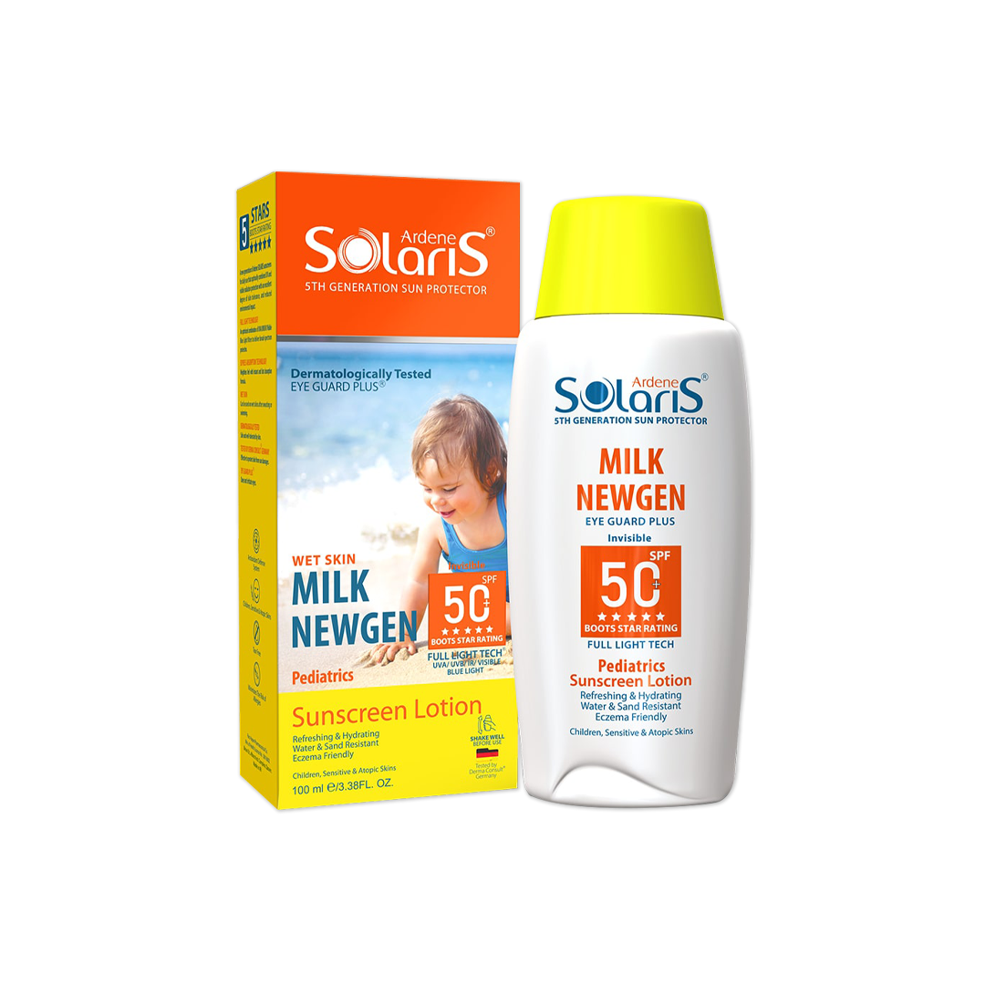 آردن سولاریس _MILK NEWGEN ضد آفتاب لوسیون SPF50 بچه (فیزیکی-شیمیایی)