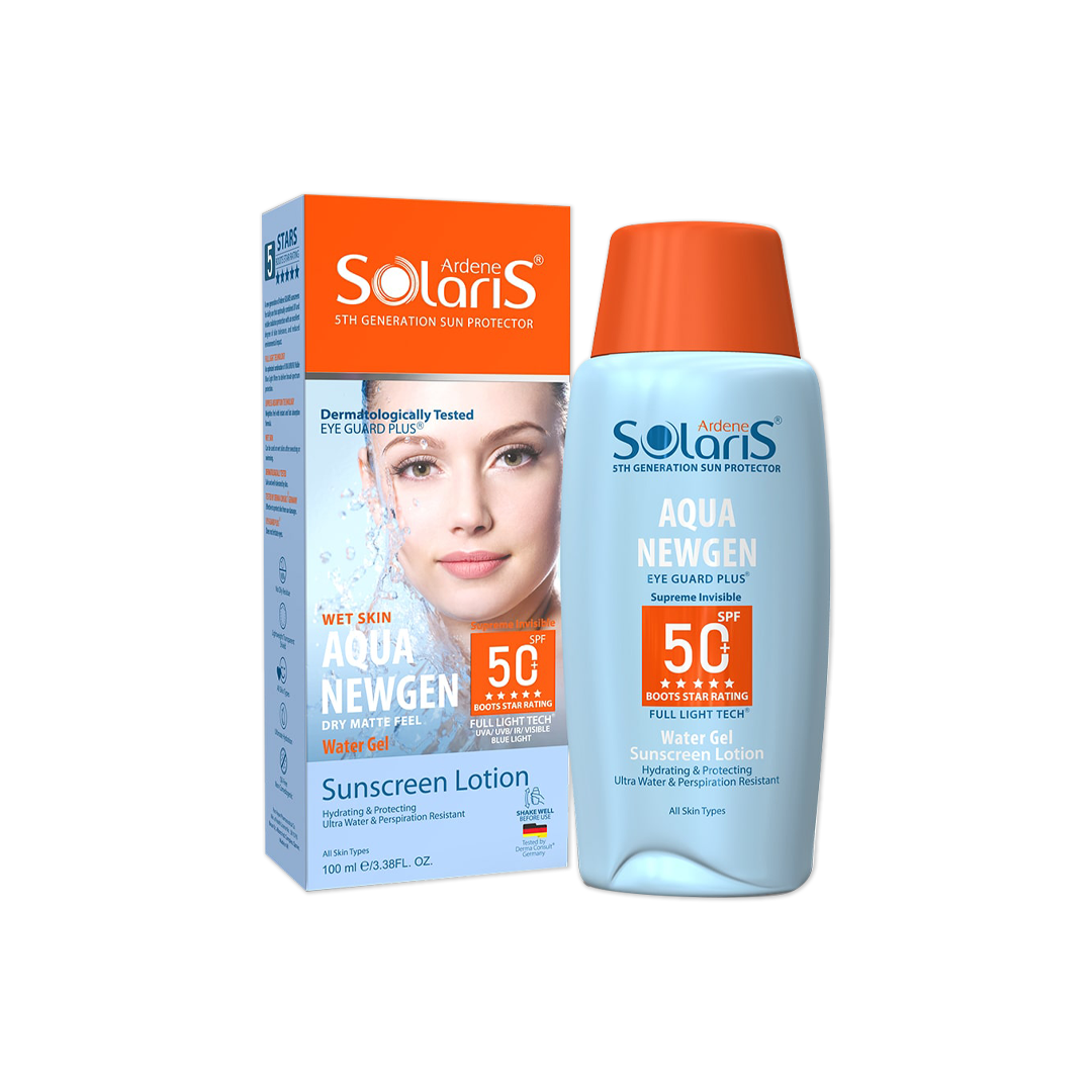 آردن سولاریس AQUA NEWGEN ضدآفتاب لوسیون آبی Spf50 فاقد چربی	